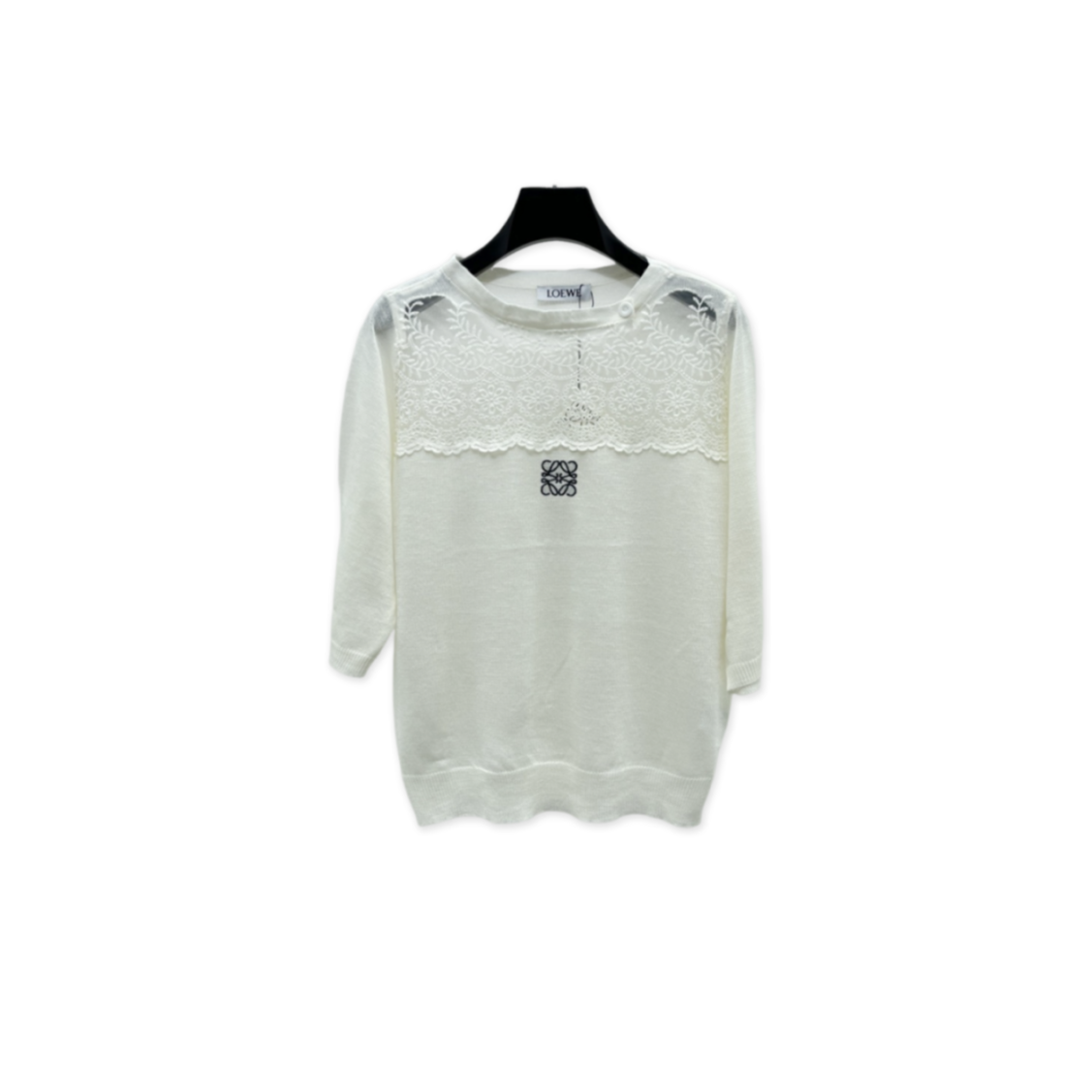 L0ew* crew neck knitted short sleeve